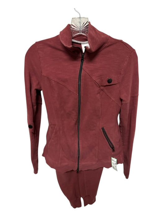 Cabi Size XS Maroon Cotton Half Zip Jogger Athletic Pant Set Maroon / XS