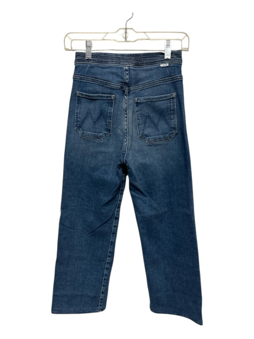 Mother Size 25 Med Dark Wash Cotton Blend High Waist Belted Wide Leg Jeans Med Dark Wash / 25