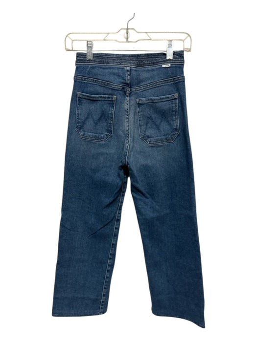 Mother Size 25 Med Dark Wash Cotton Blend High Waist Belted Wide Leg Jeans Med Dark Wash / 25
