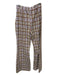 Free People Size 6 Purple & Brown Polyester High Waist Plaid Wide Leg Pants Purple & Brown / 6