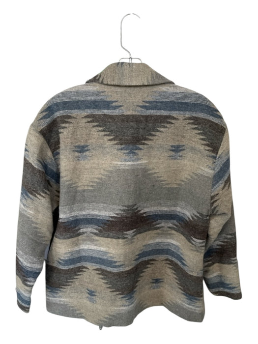 Aura Size XS Blue & Taupe Polyester Double Breast Western Jacket Blue & Taupe / XS