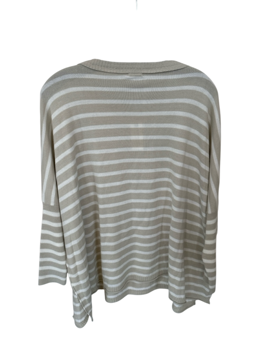 Mersea Size One Size Taupe & White Acrylic Blend Long Sleeve Striped Sweater Taupe & White / One Size