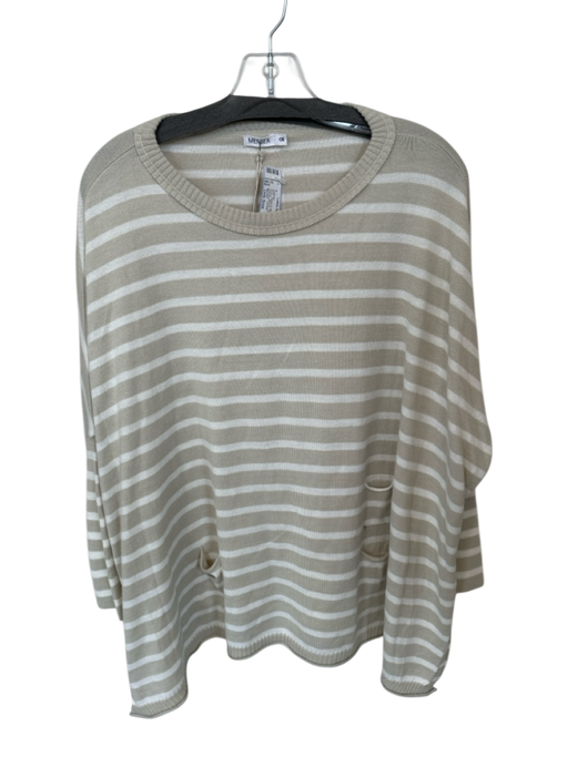 Mersea Size One Size Taupe & White Acrylic Blend Long Sleeve Striped Sweater Taupe & White / One Size