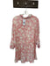 L Space Size M/L Pink & White Rayon Long Sleeve Flowers Elastic Waist Dress Pink & White / M/L