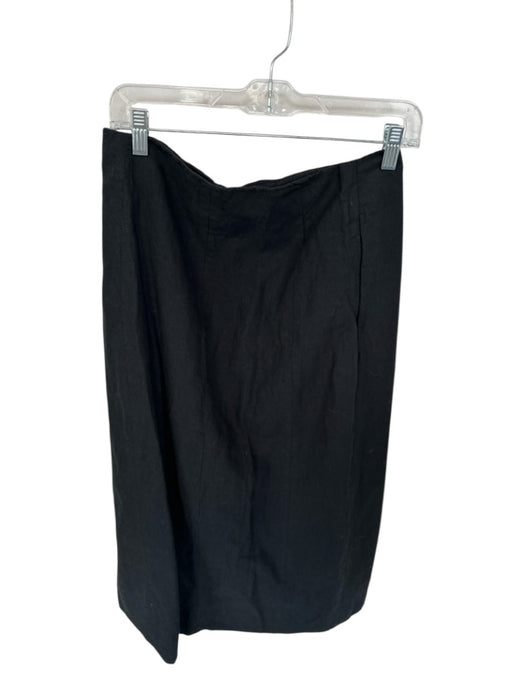 Madewell Size 6 Black Linen Blend Side Button Maxi Skirt Black / 6