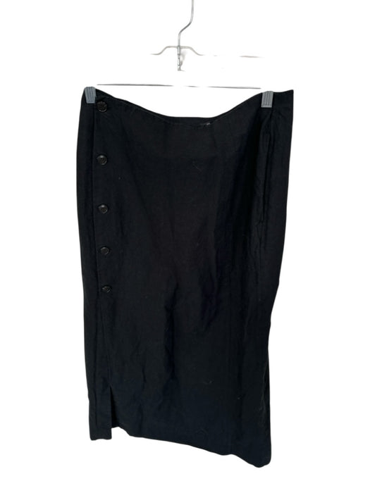 Madewell Size 6 Black Linen Blend Side Button Maxi Skirt Black / 6