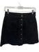 Madewell Size 0 Black Cotton Blend Button Down A Line Denim Skirt Black / 0