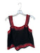 Queen of Sparkles Size M Black & Red Cotton Blend Sequin Tank Scallop Hem Top Black & Red / M