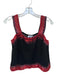 Queen of Sparkles Size M Black & Red Cotton Blend Sequin Tank Scallop Hem Top Black & Red / M