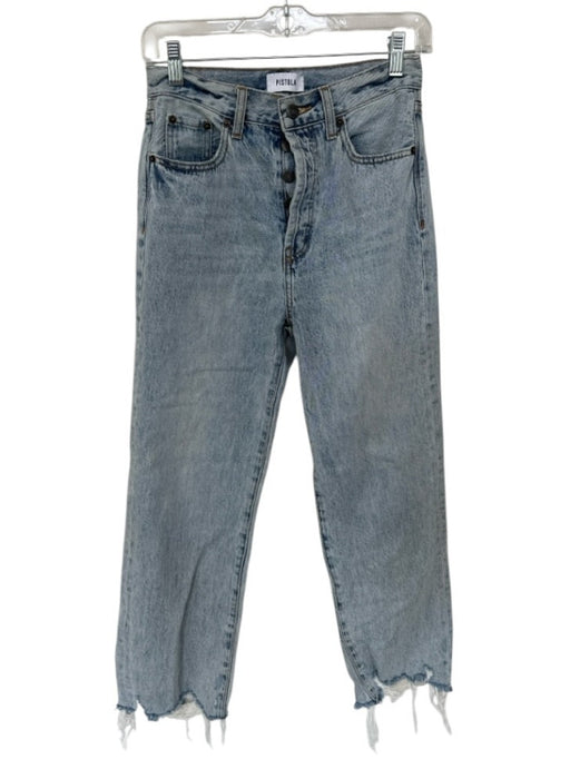 Pistola Size 25 Medium Wash Cotton Denim Button Fly Acid Wash Raw Hem Jeans Medium Wash / 25