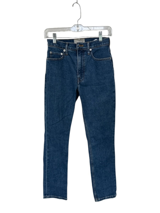 Everlane Size 25 Dark Wash Cotton Denim High Rise Straight Leg Jeans Dark Wash / 25