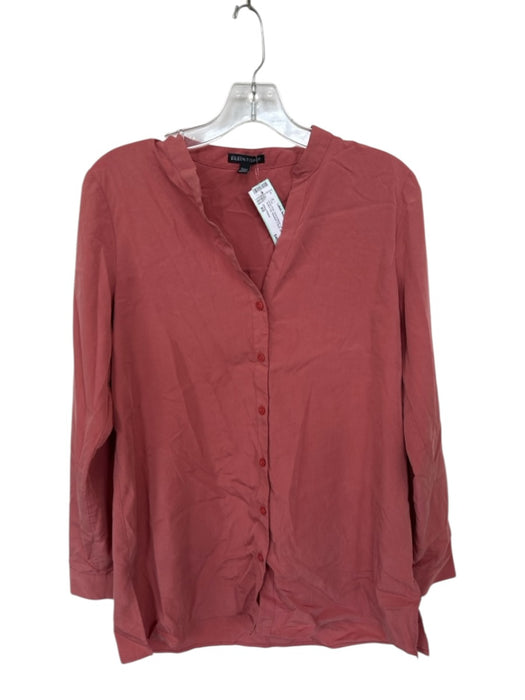 Eileen Fisher Size XS Rose Pink Tencel Blend Long Sleeve Button Up Relaxed Top Rose Pink / XS