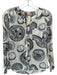 Conversations by Anthropologie Size 2 White & Black Rayon Long Sleeve Animal Top White & Black / 2