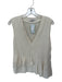 Tibi Size 2 Cream Silk Sleeveless V Neck Ruffle Detail Asymmetric Top Cream / 2