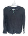 Boden Size 6 Black Silk Button Down Long Sleeve Rounded Collar Top Black / 6