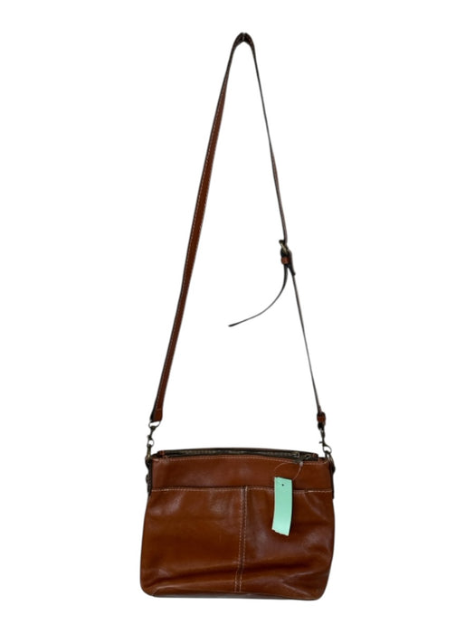 Patricia Nash Brown Leather Crossbody Pockets Zip & Snap Purse Brown