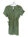 Compania Fantastica Size S Green & Blue Rayon Short Sleeve Wavy Lines Mini Dress Green & Blue / S
