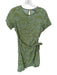 Compania Fantastica Size S Green & Blue Rayon Short Sleeve Wavy Lines Mini Dress Green & Blue / S