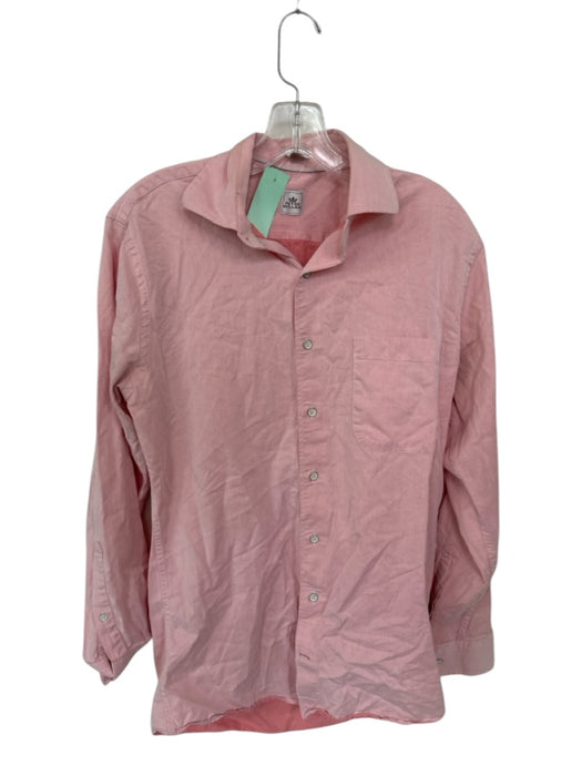 Peter Millar Size S Pink Cotton Solid Button Down Pocket Men's Shirt Pink / S