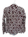 J Mclaughlin Size Est S Brown & White Cotton Flowers Long Sleeve Button Down Top Brown & White / Est S