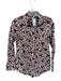 J Mclaughlin Size Est S Brown & White Cotton Flowers Long Sleeve Button Down Top Brown & White / Est S