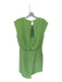 Tibi Size 0 Lime Green Silk Sleeveless Mini Pleat Detail Back Detail Dress Lime Green / 0