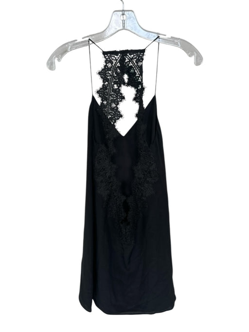 Cami NYC Size XS Black Silk Lace Detail Spaghetti Strap Mini slip dress Dress Black / XS
