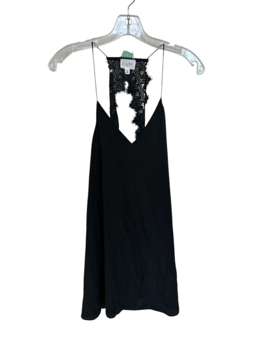 Cami NYC Size XS Black Silk Lace Detail Spaghetti Strap Mini slip dress Dress Black / XS