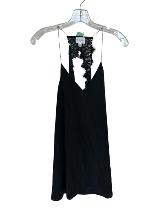 Cami NYC Size XS Black Silk Lace Detail Spaghetti Strap Mini slip dress Dress Black / XS
