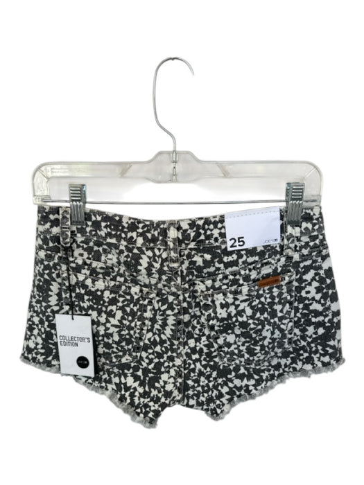 Joe's Size 25 Black & White Cotton Denim Abstract Geometric Cut Off Shorts Black & White / 25