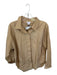 Le Lis Size S Tan Cotton Oversized Button Up Long Sleeve Boxy Blouse Tan / S