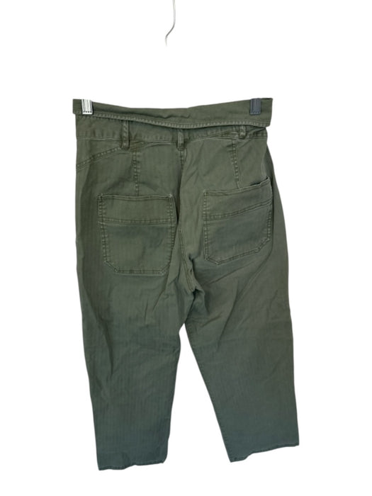 Marissa Webb Size 2 Green Cotton Fold Over Waist Pocket detail Zip Fly Pants Green / 2