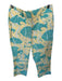 Lilly Pulitzer Size 4 Yellow & Teal Cotton Trouser Fish Print Straight Leg Pants Yellow & Teal / 4