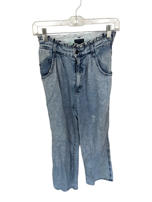 Mother Size 25 Light Wash Cotton Paperbag Waist Acid Wash Straight Leg Pants Light Wash / 25