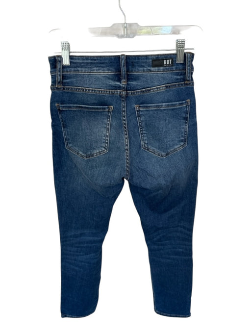 Kut From The Kloth Size 00 Dark Wash Cotton Denim High Rise Slim Straight Pants Dark Wash / 00