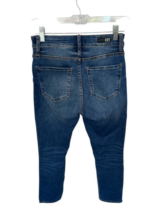 Kut From The Kloth Size 00 Dark Wash Cotton Denim High Rise Slim Straight Pants Dark Wash / 00