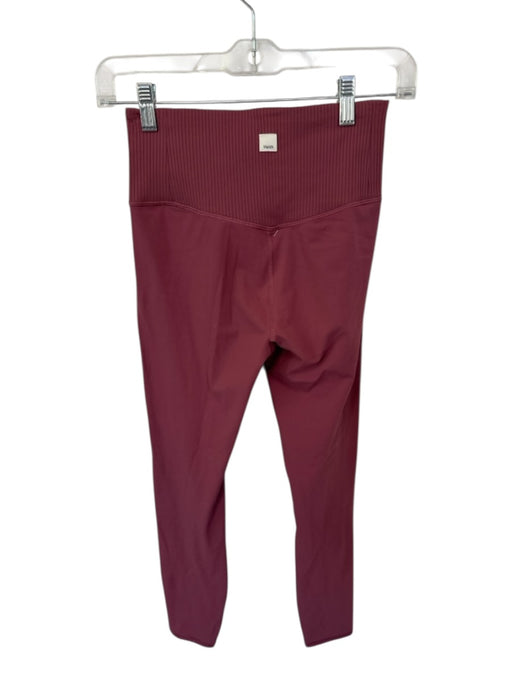 Vuori Size S Rose Pink Polyester Stretch Ribbed Waistline Ankle Leggings Rose Pink / S