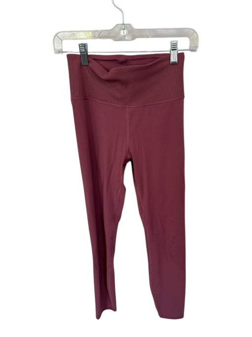 Vuori Size S Rose Pink Polyester Stretch Ribbed Waistline Ankle Leggings Rose Pink / S