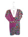 Tibi Size 6 Pink & Multi Silk Midi Abstract Floral Wrap Detail Dress Pink & Multi / 6