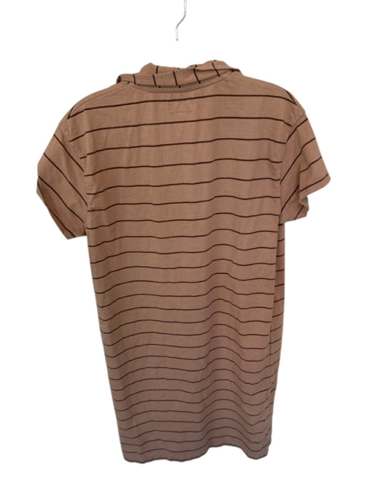 Pact Size M Tan & brown Organic Cotton Stripe V Neck T Shirt Dress Midi Dress Tan & brown / M