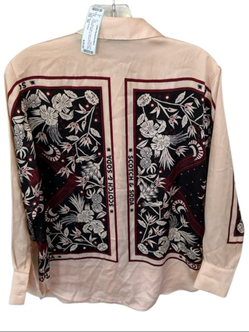 Scotch & Soda Size XS Cream, Black & Red Polyester Button Up Bandana Print Top Cream, Black & Red / XS