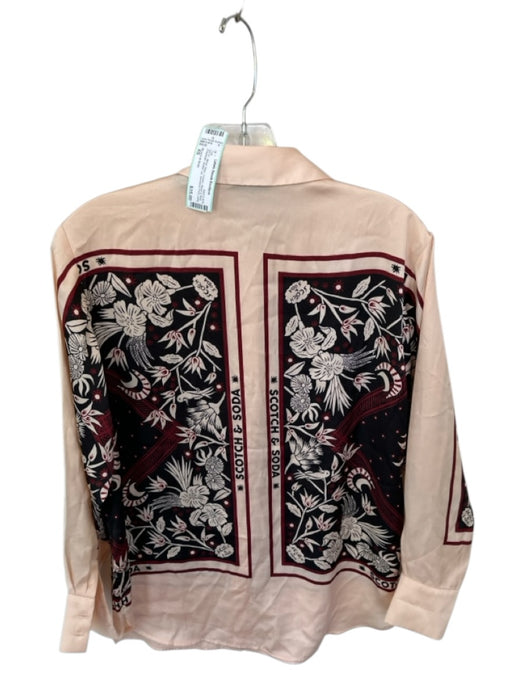 Scotch & Soda Size XS Cream, Black & Red Polyester Button Up Bandana Print Top Cream, Black & Red / XS