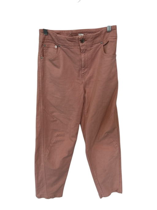 Club Monaco Size 24 Mauve Cotton Blend High Waist Barrel Leg Pants Mauve / 24