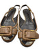 Burberry Shoe Size 35.5 Brown & Tan Leather & Canvas Buckle Round Toe Flats Brown & Tan / 35.5
