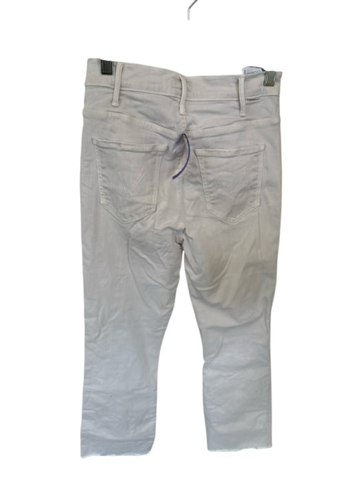 Mother Size 25 Bone Cotton Blend High Waist Bootcut Raw Hem Jeans Bone / 25