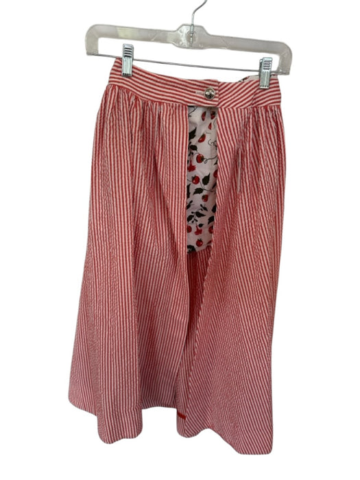 Maeve Size 0 Red & green Cotton Blend Striped Tomatos Maxi Skirt Red & green / 0
