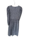 Laura Ashley Size M Blue & White Cotton Long Sleeve Flowers Pleated Dress Blue & White / M