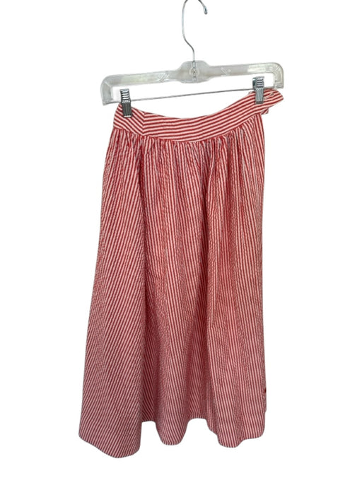 Maeve Size 0 Red & White Cotton Blend High Slit Checkered Maxi Coverup Skirt Red & White / 0