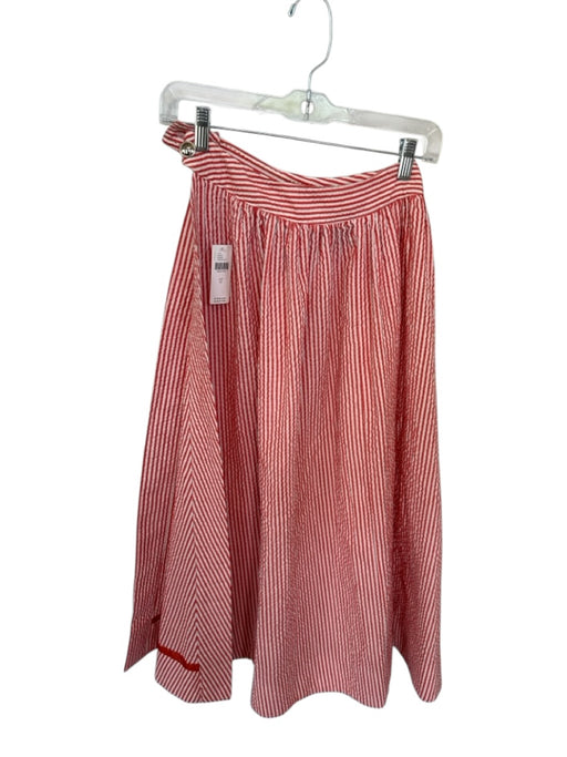 Maeve Size 0 Red & White Cotton Blend High Slit Checkered Maxi Coverup Skirt Red & White / 0