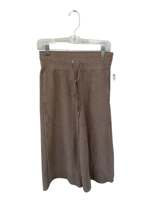 Lululemon Size 4 Taupe Cotton Blend Drawstring Textured Wide Leg Athletic Pants Taupe / 4
